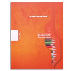 Cahier Dessin scolaire piqué 7000 17x22 cm 16 pages uni 90 g - Assortis