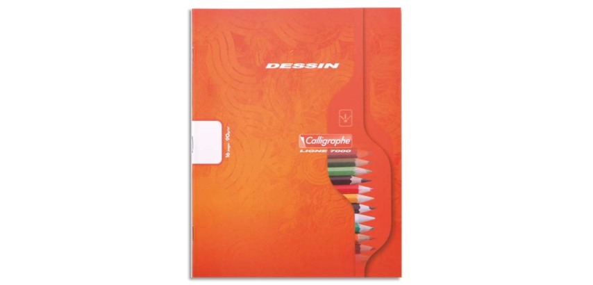 Cahier Dessin scolaire piqué 7000 17x22 cm 16 pages uni 90 g - Assortis