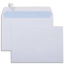 Boîte de 500 enveloppes Blanches 80g C5 162x229 mm auto-adhésives