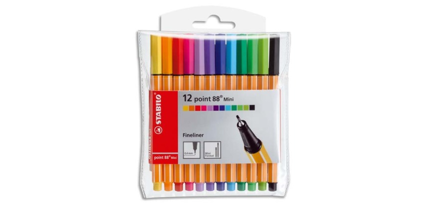 Feutre à pointe fine point 88 mini, étui plastique