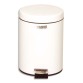 Poubelle collecteur en métal 5,6L bac plastique avec couvercle Blanc - D29 x H20 cm
