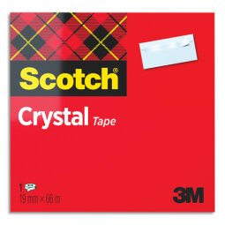 Ruban adhésif Crystal Clear 600, 19 mm x 66 m, carton