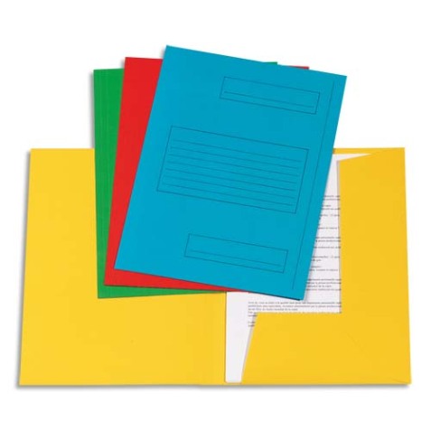 Paquet de 50 sous-dossiers imprimés en kraft 160gr à 2 rabats. Format 24x32cm. Coloris assortis