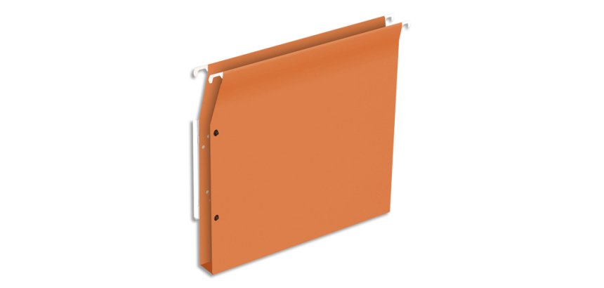 Bte de 25 dossiers suspendus ARMOIRE, kraft 220g. Fond 30, volet agrafage+pression. Coloris Orange