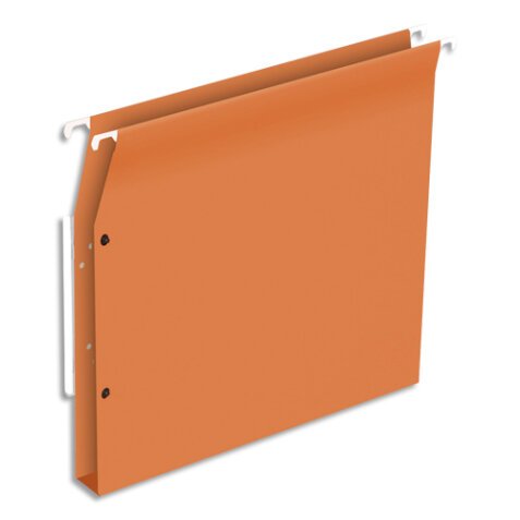 Bte de 25 dossiers suspendus ARMOIRE, kraft 220g. Fond 30, volet agrafage+pression. Coloris Orange