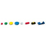 Boîte de 5 aimants 25 mm ronds. Coloris jaune