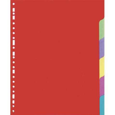 Jeu d'intercalaires 6 positions en carte recyclée 220g. Format A4. Coloris assortis