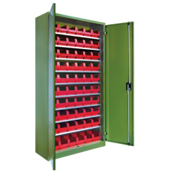LISTA - Armoires portes vitrées 60 récipients H 195 x L 100 x P 30 cm