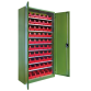 LISTA - Armoires portes vitrées 60 récipients H 195 x L 100 x P 30 cm