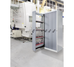 Armoire à 4 extensions verticales avec 4 étagères Lista H 195 x L 100 x P 69,5 cm gris RAL 7035