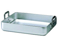 Plat à rôtir aluminium anses fixes rivetées L 35 x l 28 cm
