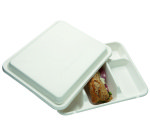 Plateau 5 compartiments biodégradable 30 x 24,5 x 4 cm - Lot de 200