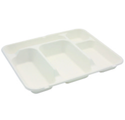 Plateau 5 compartiments biodégradable 30 x 24,5 x 4 cm - Lot de 200