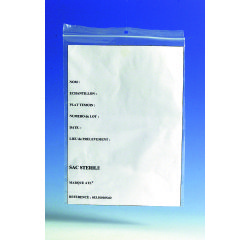 Sachet zip stérile 180 x 250 mm - Carton de 1000
