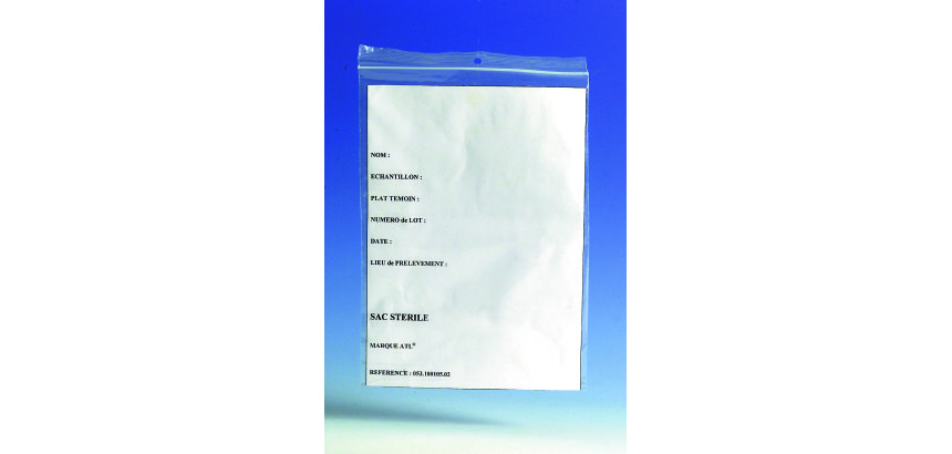 Sachet zip stérile 180 x 250 mm - Carton de 1000
