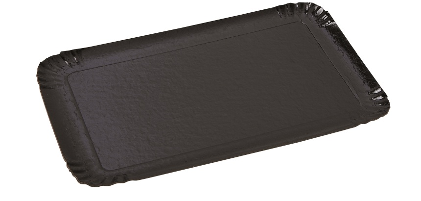 Plateau traiteur carton métallisé double face, noir et or - Lot de 100