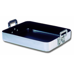 Plat à rôtir aluminium anti-adhérent avec anses L 40 x l 32 cm