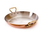 Plat rond à anses cuivre/intérieur inox Elégance