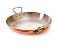 Plat rond à anses cuivre/intérieur inox Elégance