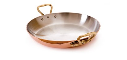 Plat rond à anses cuivre/intérieur inox Elégance