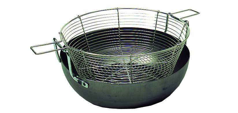 Panier pour bassine à friture bombée acier