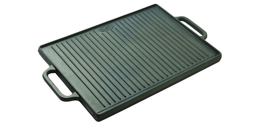 Plancha-grill réversible fonte L 50 x l 35 cm
