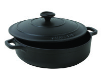 Cocotte ronde basse avec couvercle fonte émaillée Chasseur