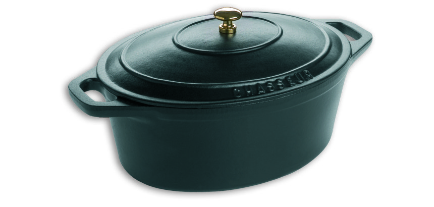 Cocotte ovale avec couvercle fonte émaillée Chasseur