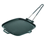 Grill carré fonte émaillée L 25,5 x l 25,5 cm