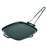 Grill carré fonte émaillée L 25,5 x l 25,5 cm