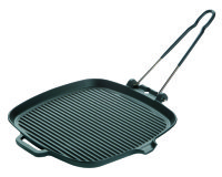 Grill carré fonte émaillée L 25,5 x l 25,5 cm