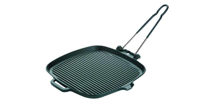 Grill carré fonte émaillée L 25,5 x l 25,5 cm