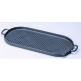 Grill ovale fonte émaillée L 53 x l 23 cm