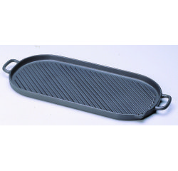 Grill ovale fonte émaillée L 53 x l 23 cm