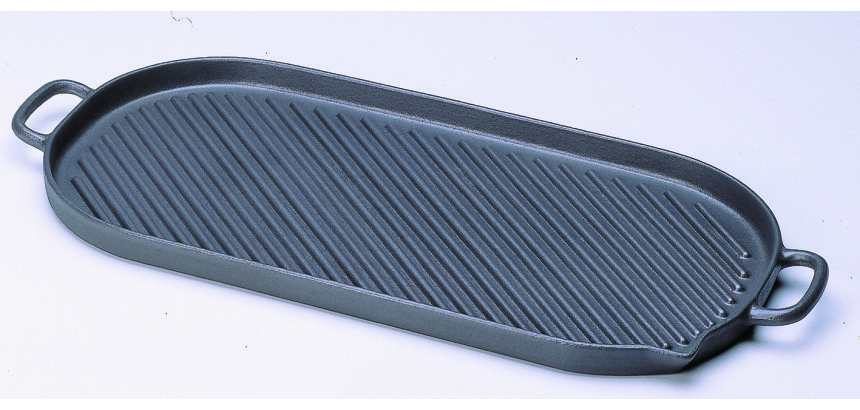 Grill ovale fonte émaillée L 53 x l 23 cm