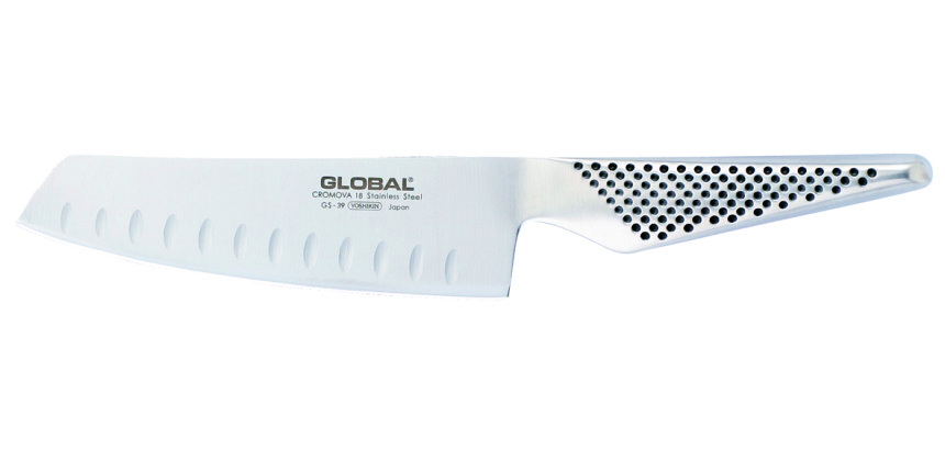 Couperet à légumes Global Série GS lame alvéolée 14 cm