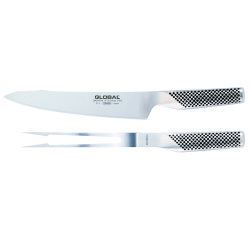 Couteau à gigot 21 cm et fourchette à viande Global Série G