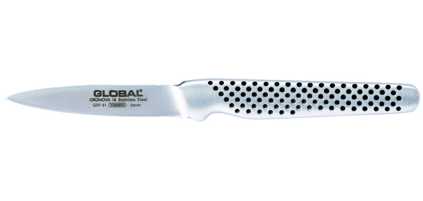 Couteau d’office plat Global Série GSF 8 cm manche allongé