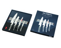 Set de 4 couteaux Global + barre magnétique inox