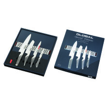 Set de 4 couteaux Global + barre magnétique inox