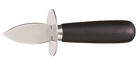 Couteaux à huîtres 16 cm manche bois laqué noir avec garde
