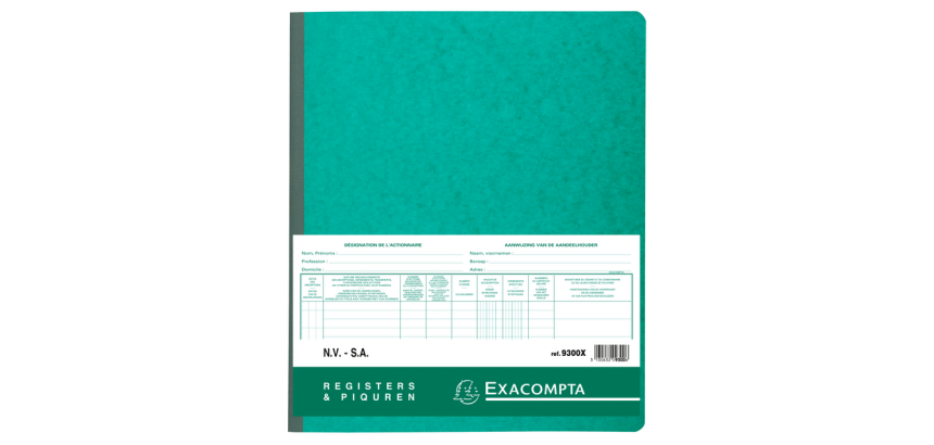 Exacompta actionnaires, ft 24 x 32 cm, bilingue, pour SA