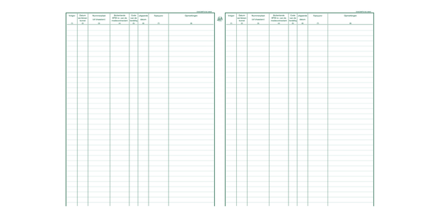 Registre Piqûre garagiste 320X250mm 80 feuilles bleu (néerlandais)