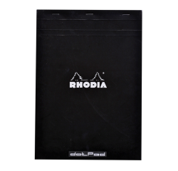 Schrijfblok Rhodia A4 dots 80 vel 90gr zwart
