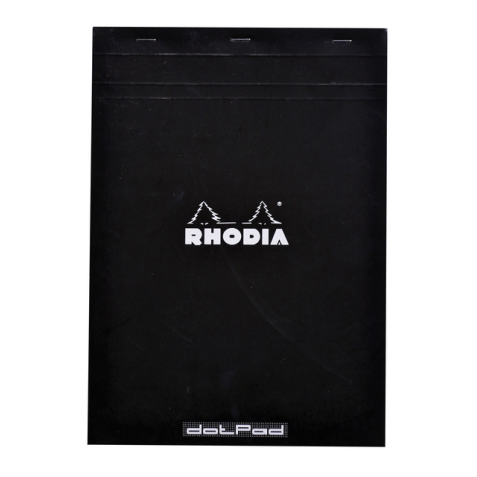 Schrijfblok Rhodia A4 dots 80 vel 90gr zwart