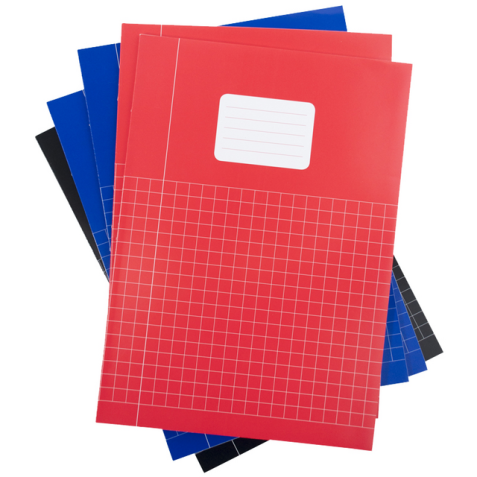Cahier SOHO Basic A4 carreau 10x10mm 80 pages 60g assorti 5 pièces