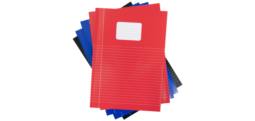 SOHO Basic A4 Notebook, ruled, 80 pages, 60g, assorted, 5 pieces