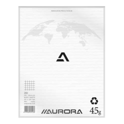 Bloc brouillon Aurora 210x270mm carreau 5x5mm 200 feuilles 45g