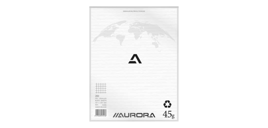 Bloc brouillon Aurora 210x270mm carreau 5x5mm 200 feuilles 45g