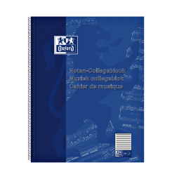 Cahier de musique Oxford A4+ 4 perforations 100 pages 80g bleu